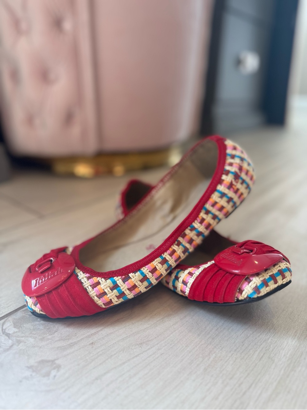 Killah Multicolor Woven Raffia Ballet Flats